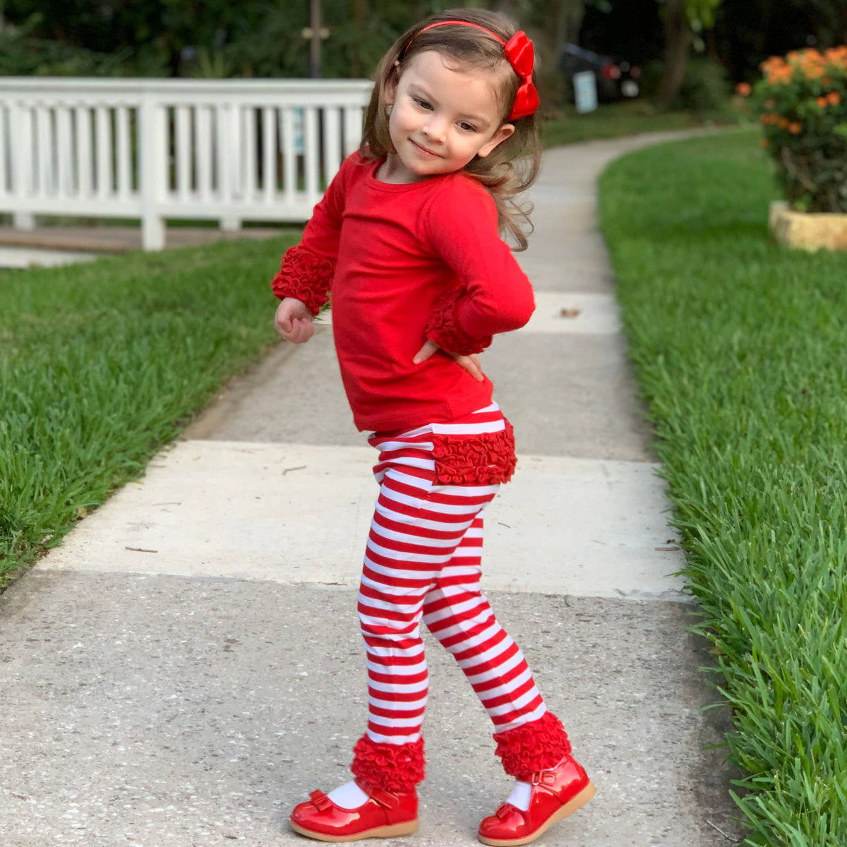 Ruffle Layering T-Shirt - Red